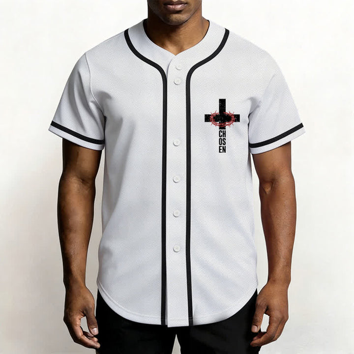 Christianartworkshop Baseballtrikot mit Jesus-Kreuz-Mesh-Knopfleiste - image 13