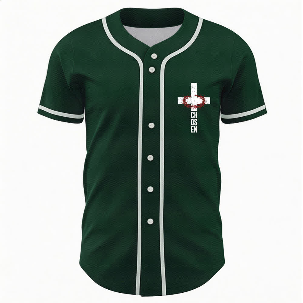 Christianartworkshop Baseballtrikot mit Jesus-Kreuz-Mesh-Knopfleiste - image 30