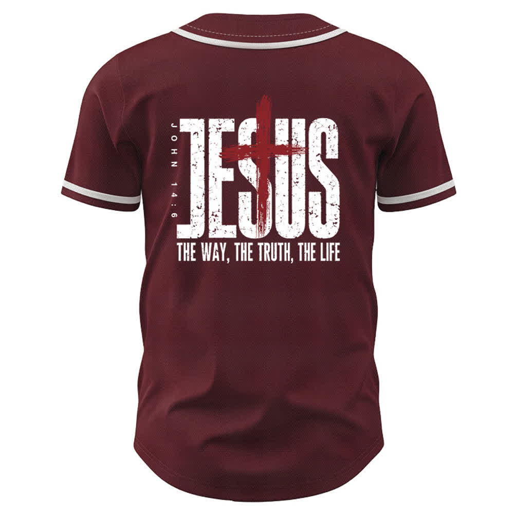 Christianartworkshop Baseballtrikot mit Jesus-Kreuz-Mesh-Knopfleiste - image 15