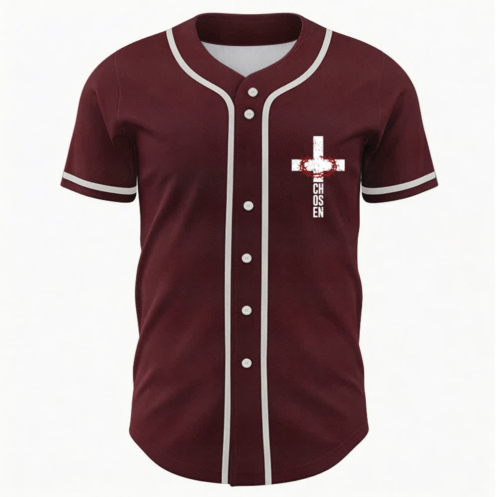 Christianartworkshop Baseballtrikot mit Jesus-Kreuz-Mesh-Knopfleiste - image 16