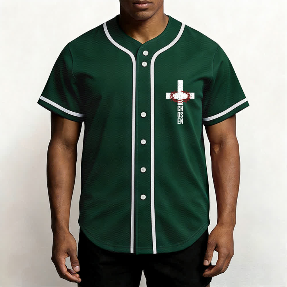Christianartworkshop Baseballtrikot mit Jesus-Kreuz-Mesh-Knopfleiste - image 34