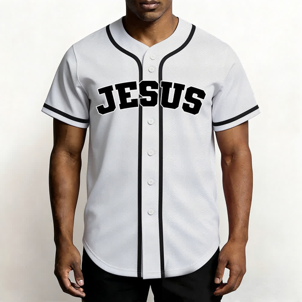 Christianartworkshop Rooted In Christ Schwarzes Baseballtrikot mit Knöpfen - image 27