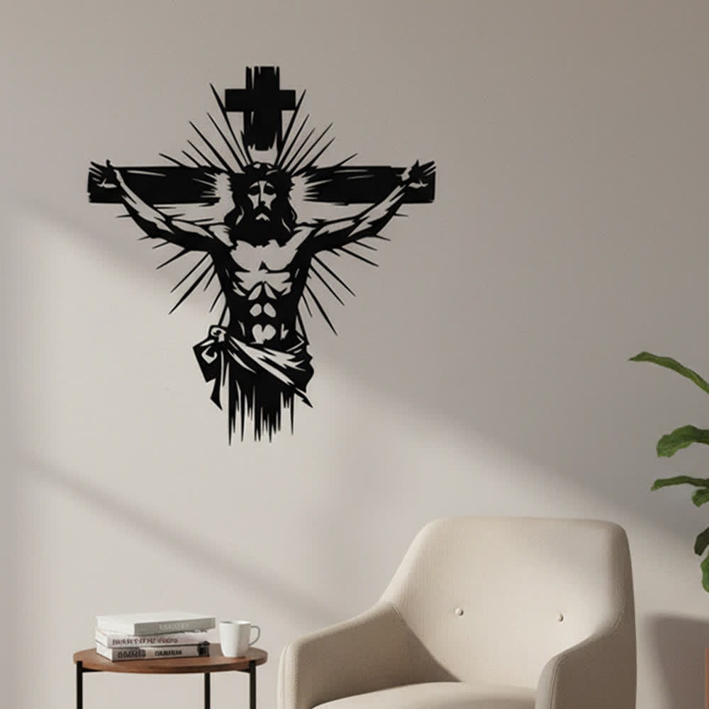 Christianartworkshop Jesus Kreuzigung Metall-Wanddeko: Ausdrucksstarkes Symbol der Erlösung - image 4