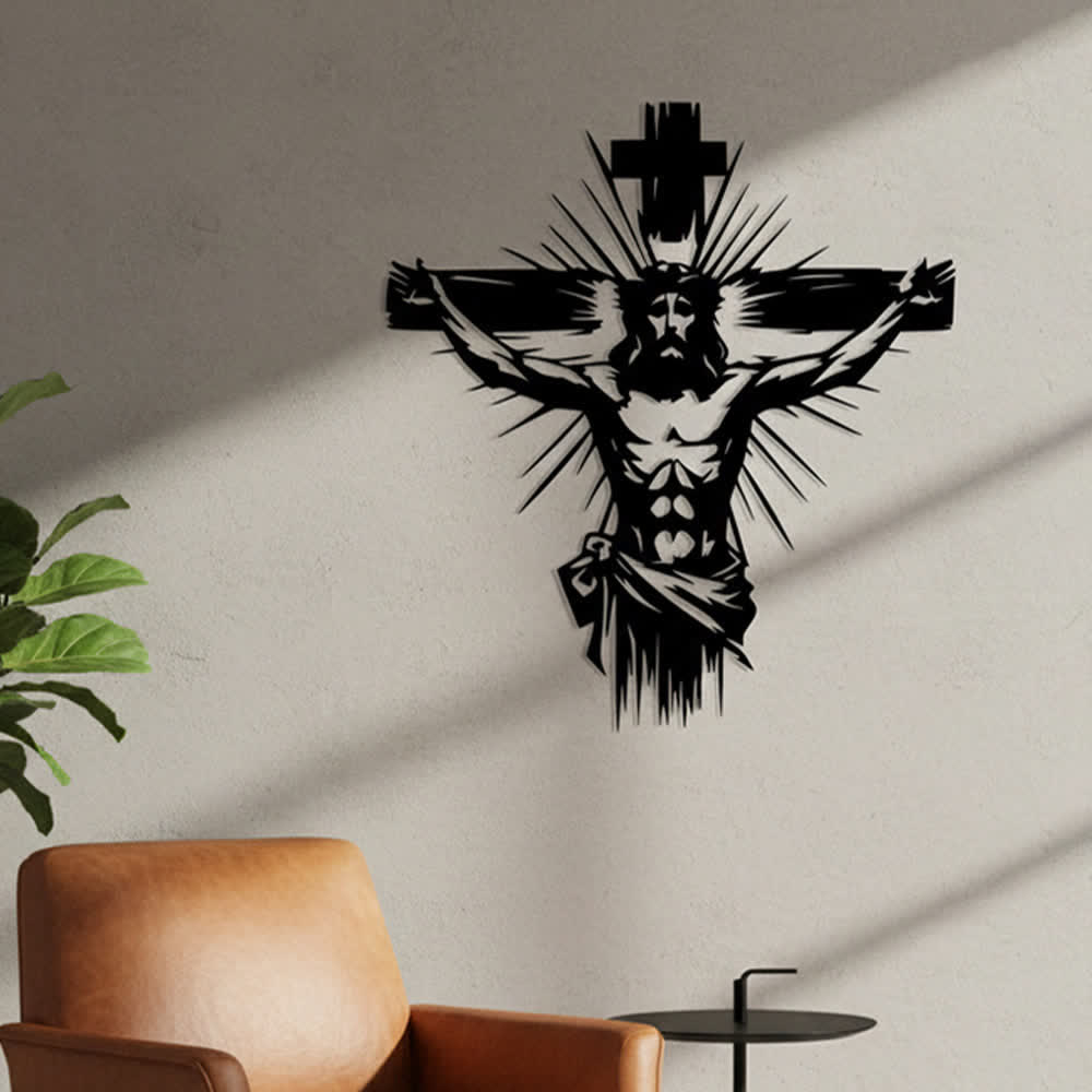 Christianartworkshop Jesus Kreuzigung Metall-Wanddeko: Ausdrucksstarkes Symbol der Erlösung - image 2