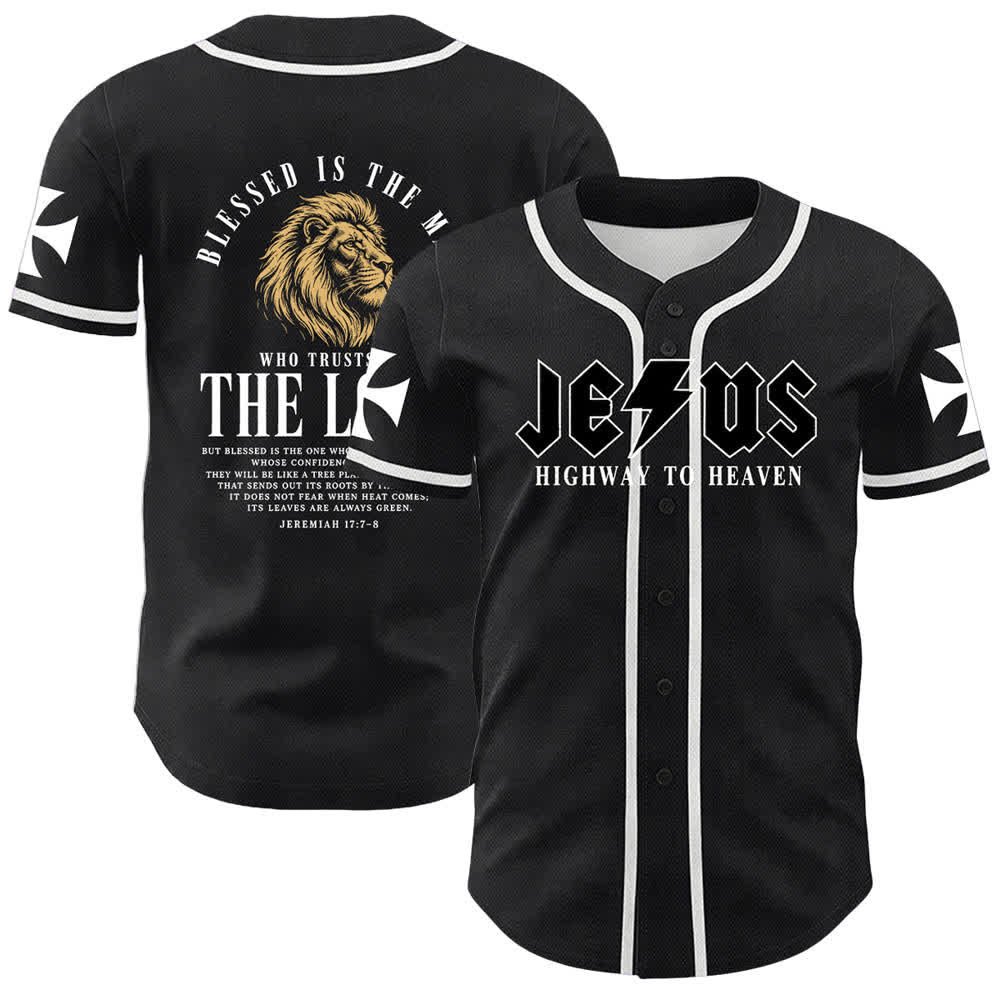 Christianartworkshop Jesus – Der Weg zum Himmel (Jeremia 17,7-8) Baseball-Trikot - Weiß - 5XL - image 7