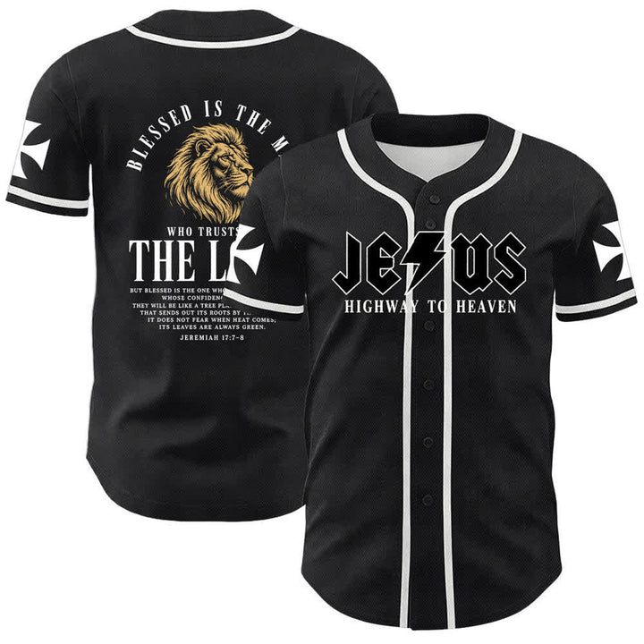 Christianartworkshop Jesus – Der Weg zum Himmel (Jeremia 17,7-8) Baseball-Trikot - Weiß - 5XL - image 7