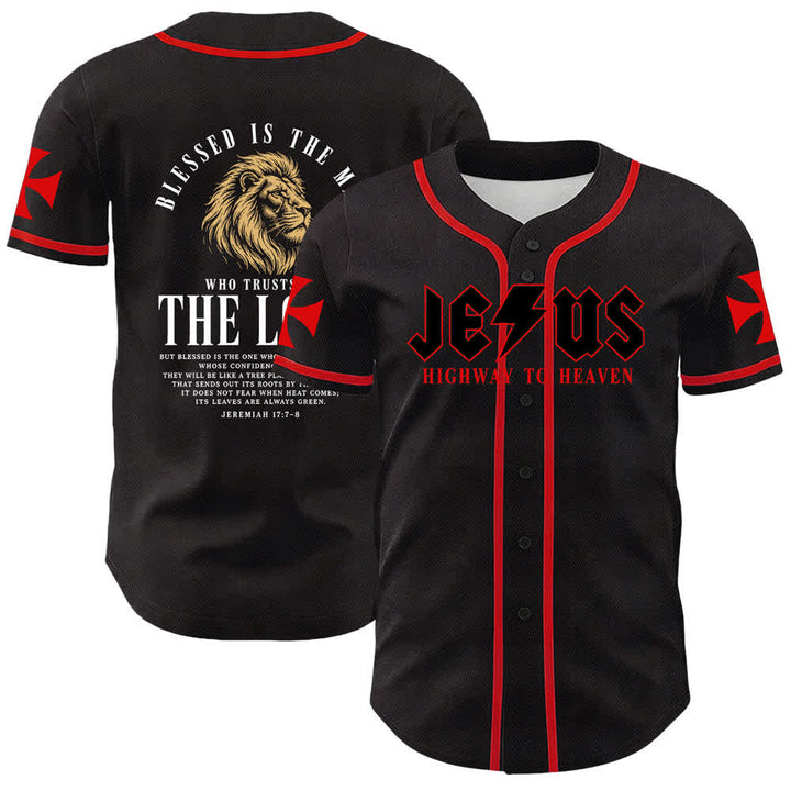Christianartworkshop Jesus – Der Weg zum Himmel (Jeremia 17,7-8) Baseball-Trikot - Rot - 5XL - image 14