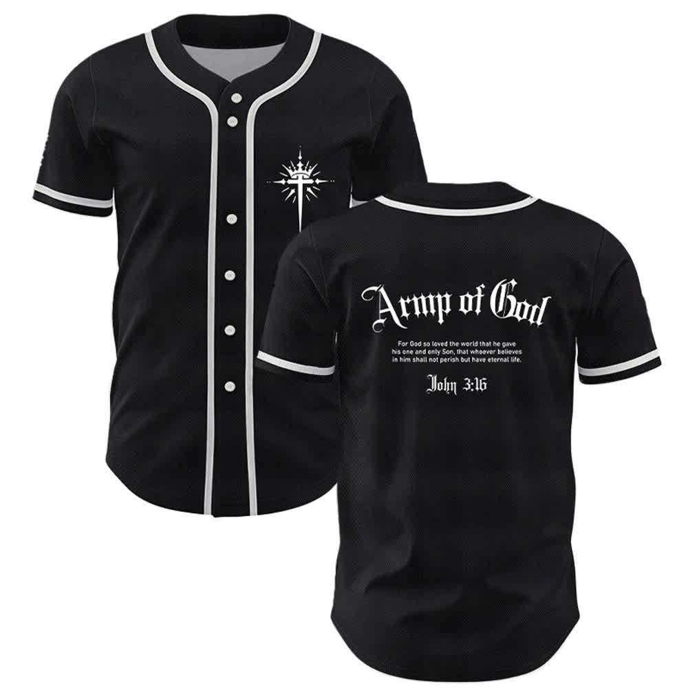 Christianartworkshop Army Of God Mesh Streetwear Baseballtrikot - Schwarz - 5XL - image 7
