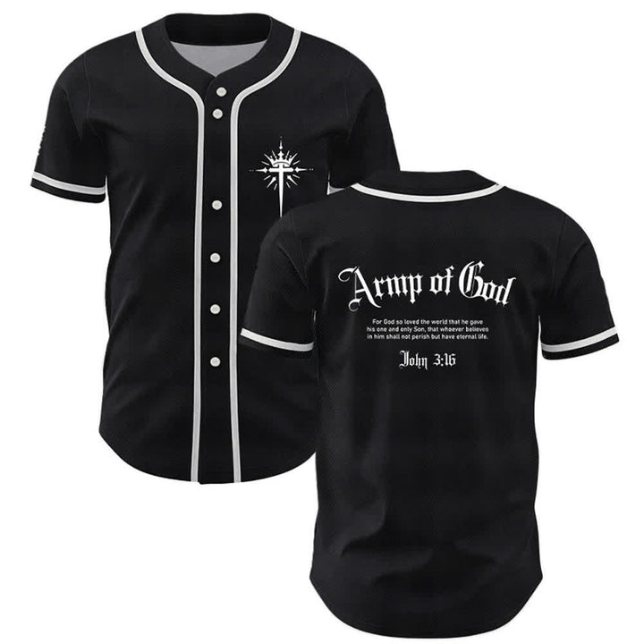 Christianartworkshop Army Of God Mesh Streetwear Baseballtrikot - Schwarz - 5XL - image 7