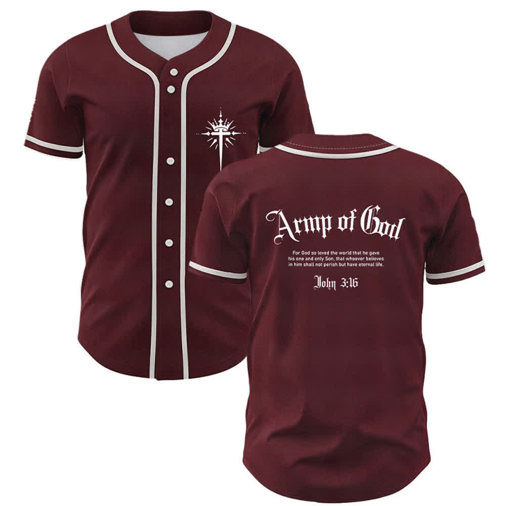 Christianartworkshop Army Of God Streetwear Baseballtrikot - Wein - 5XL - image 14
