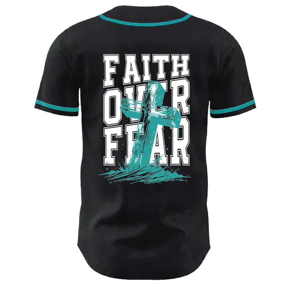 Christianartworkshop Baseballtrikot mit kontrastfarbenem Besatz: Glaube statt Angst - image 29