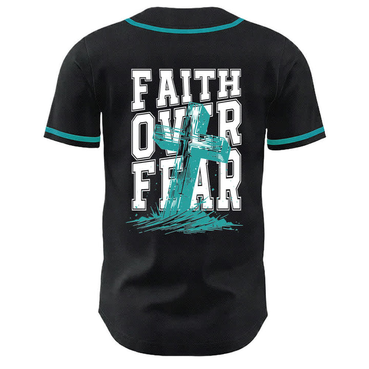 Christianartworkshop Baseballtrikot mit kontrastfarbenem Besatz: Glaube statt Angst - image 29