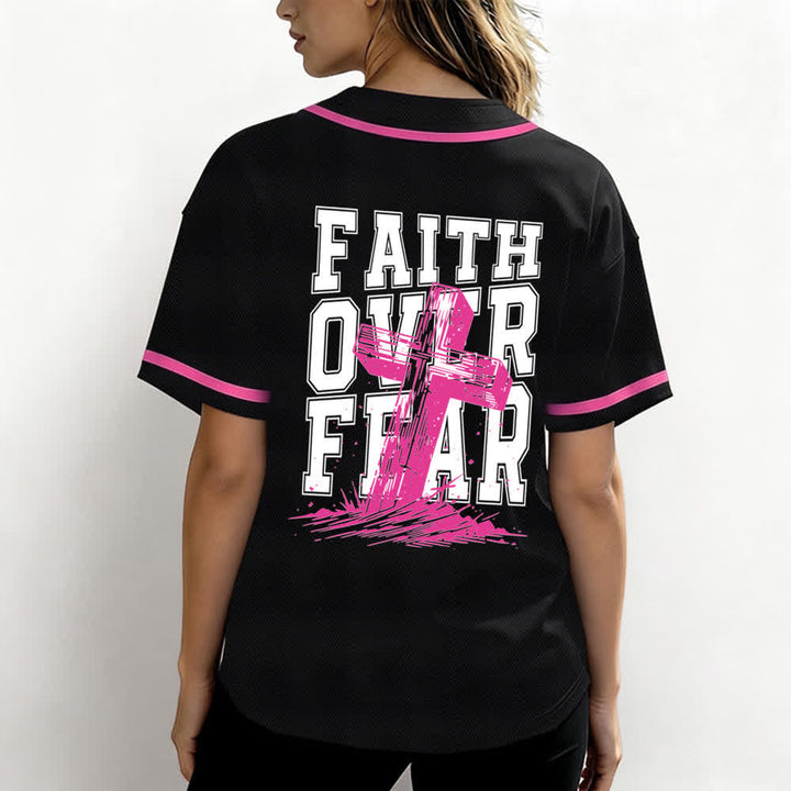 Christianartworkshop Baseballtrikot mit kontrastfarbenem Besatz: Glaube statt Angst - image 10