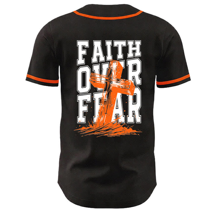 Christianartworkshop Baseballtrikot mit kontrastfarbenem Besatz: Glaube statt Angst - image 43