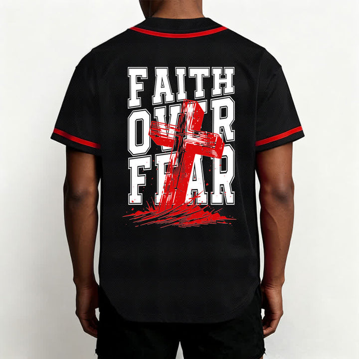 Christianartworkshop Baseballtrikot mit kontrastfarbenem Besatz: Glaube statt Angst - image 26
