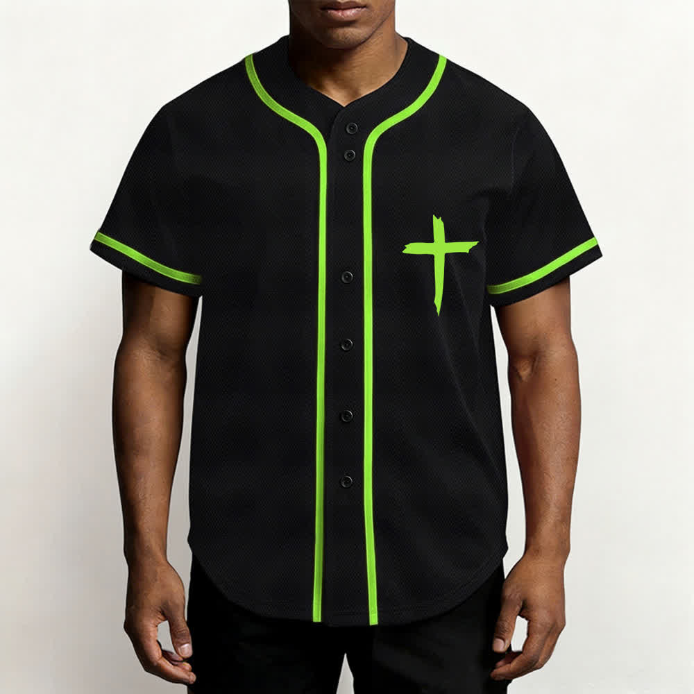 Christianartworkshop Baseballtrikot mit kontrastfarbenem Besatz: Glaube statt Angst - image 41