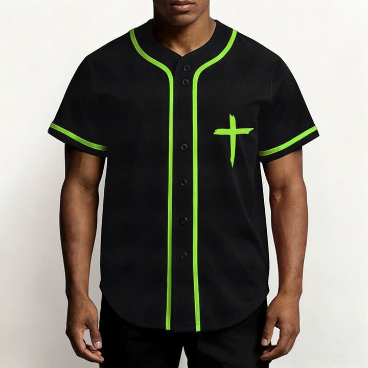 Christianartworkshop Baseballtrikot mit kontrastfarbenem Besatz: Glaube statt Angst - image 41