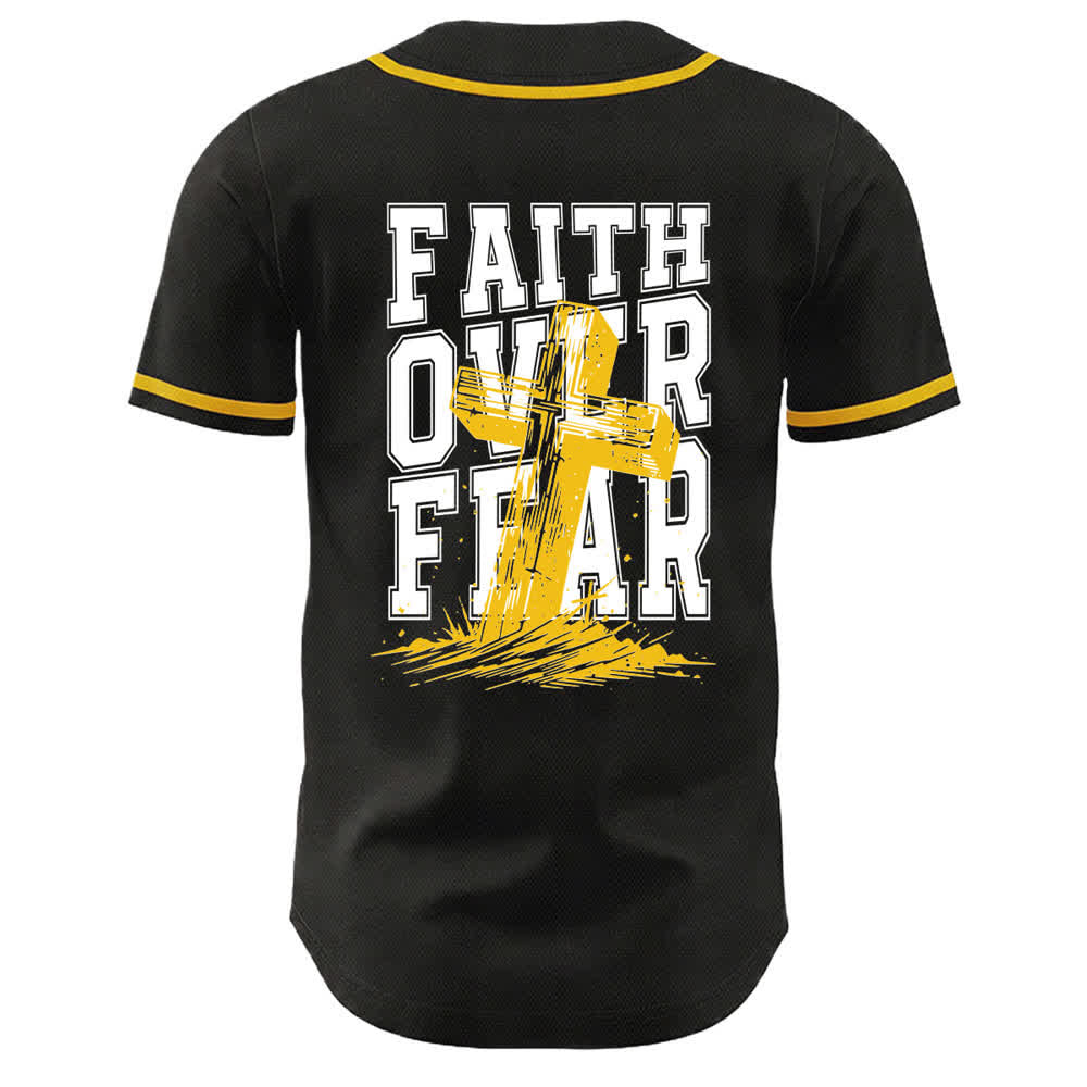 Christianartworkshop Baseballtrikot mit kontrastfarbenem Besatz: Glaube statt Angst - image 57