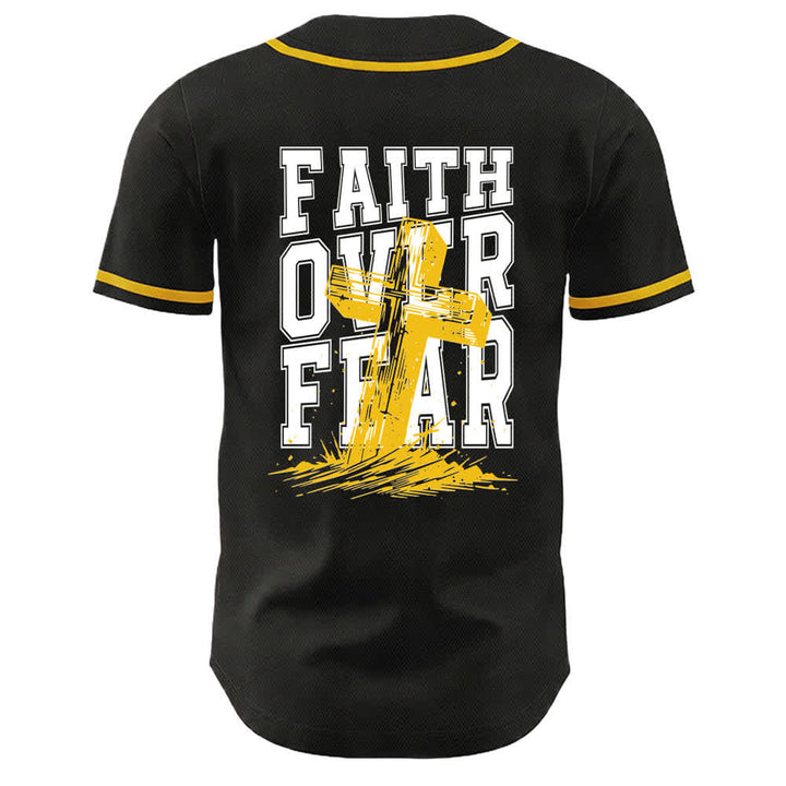 Christianartworkshop Baseballtrikot mit kontrastfarbenem Besatz: Glaube statt Angst - image 57