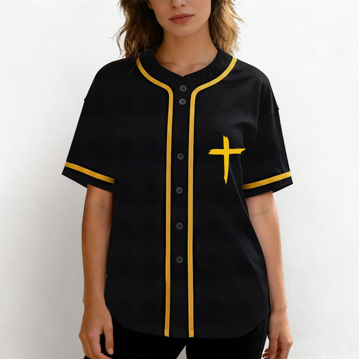 Christianartworkshop Baseballtrikot mit kontrastfarbenem Besatz: Glaube statt Angst - image 60