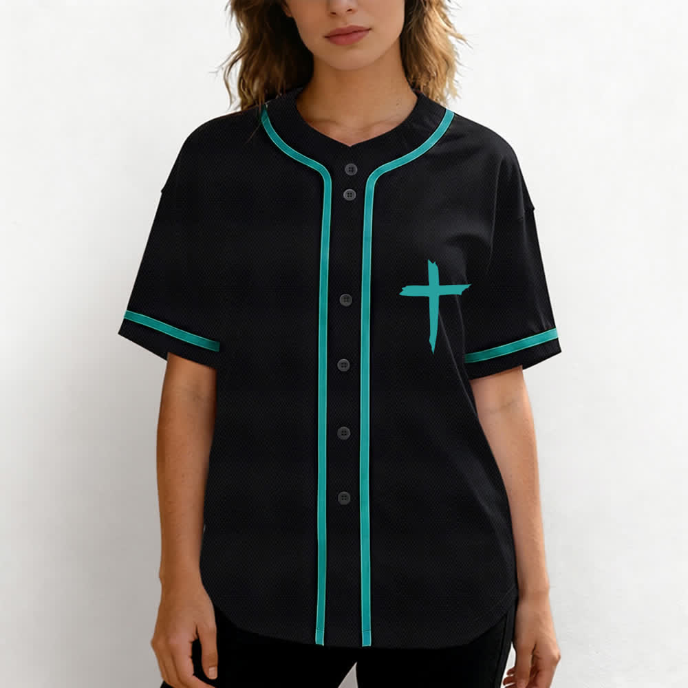 Christianartworkshop Baseballtrikot mit kontrastfarbenem Besatz: Glaube statt Angst - image 32