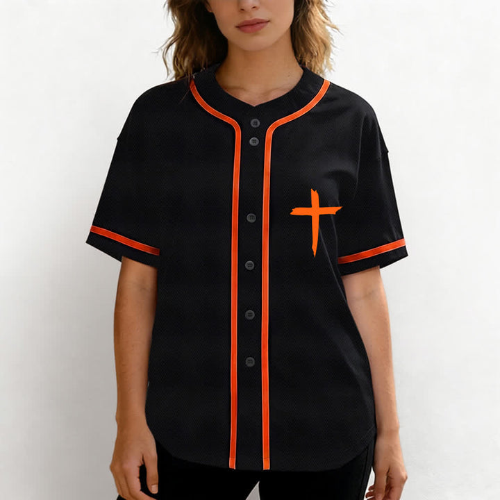 Christianartworkshop Baseballtrikot mit kontrastfarbenem Besatz: Glaube statt Angst - image 46