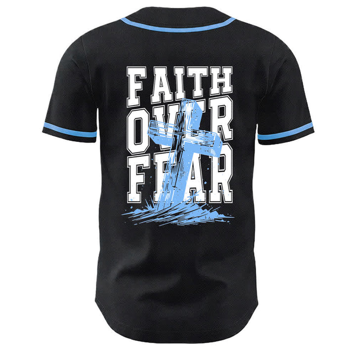 Christianartworkshop Baseballtrikot mit kontrastfarbenem Besatz: Glaube statt Angst - image 15