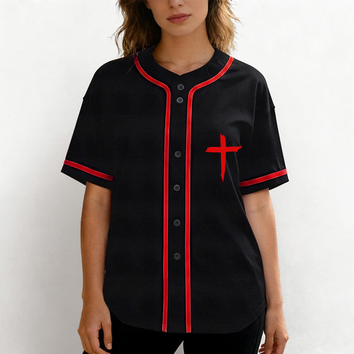 Christianartworkshop Baseballtrikot mit kontrastfarbenem Besatz: Glaube statt Angst - image 24