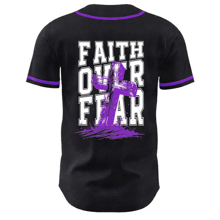 Christianartworkshop Baseballtrikot mit kontrastfarbenem Besatz: Glaube statt Angst - image 50