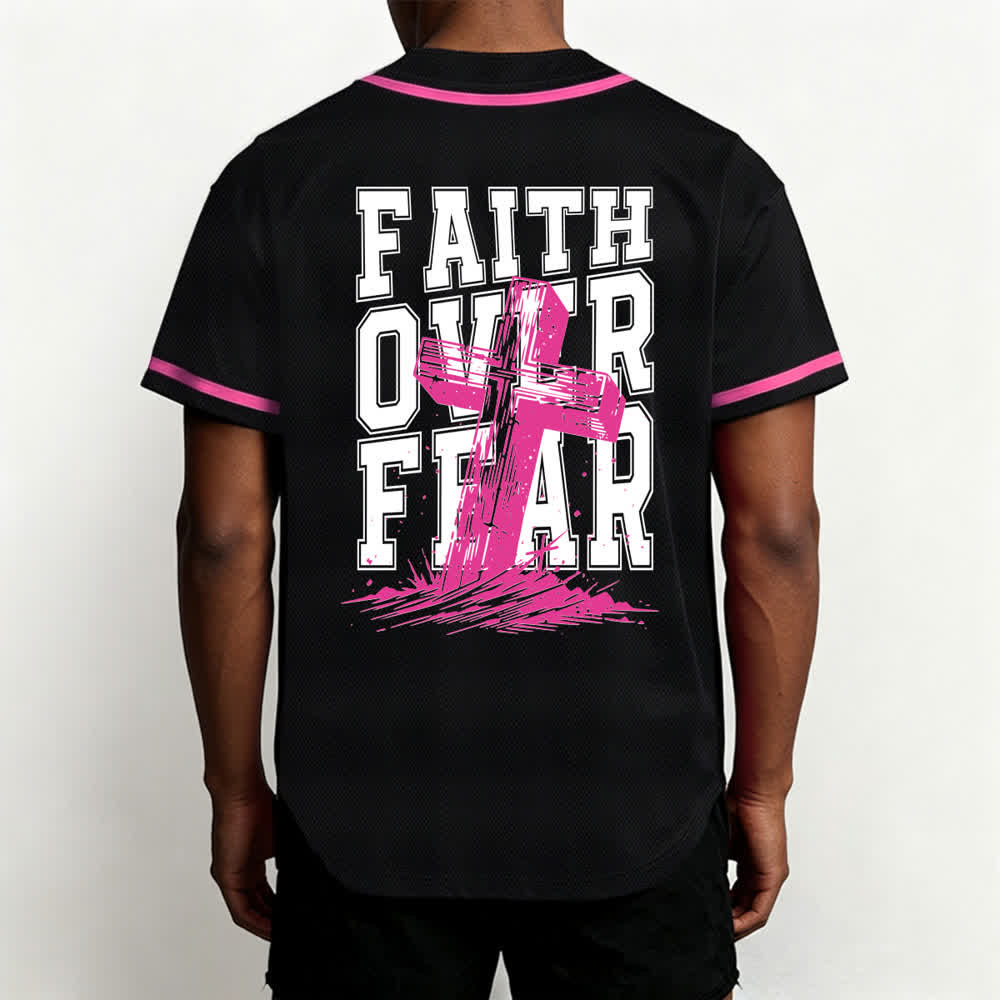 Christianartworkshop Baseballtrikot mit kontrastfarbenem Besatz: Glaube statt Angst - image 12