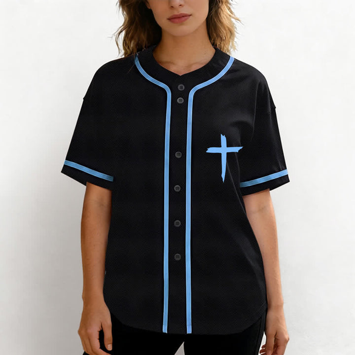 Christianartworkshop Baseballtrikot mit kontrastfarbenem Besatz: Glaube statt Angst - image 18