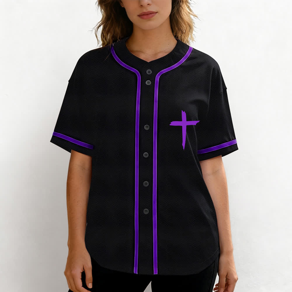 Christianartworkshop Baseballtrikot mit kontrastfarbenem Besatz: Glaube statt Angst - image 53