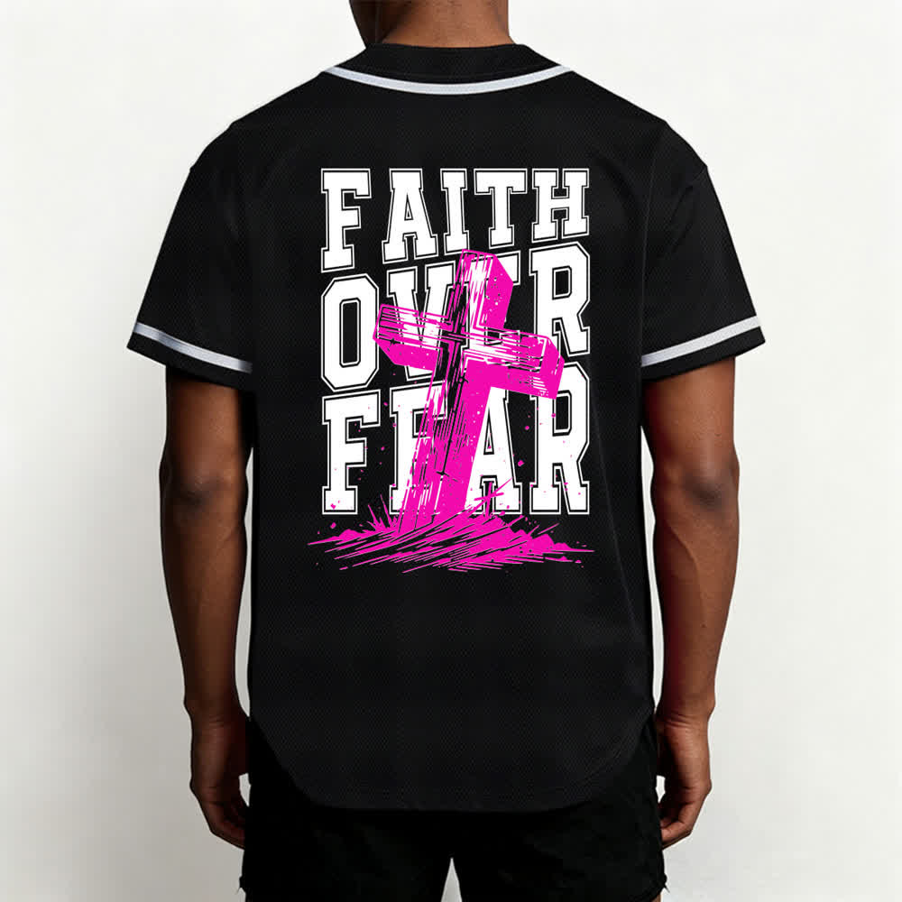 Christianartworkshop Baseballtrikot mit kontrastfarbenem Besatz: Glaube statt Angst - image 5