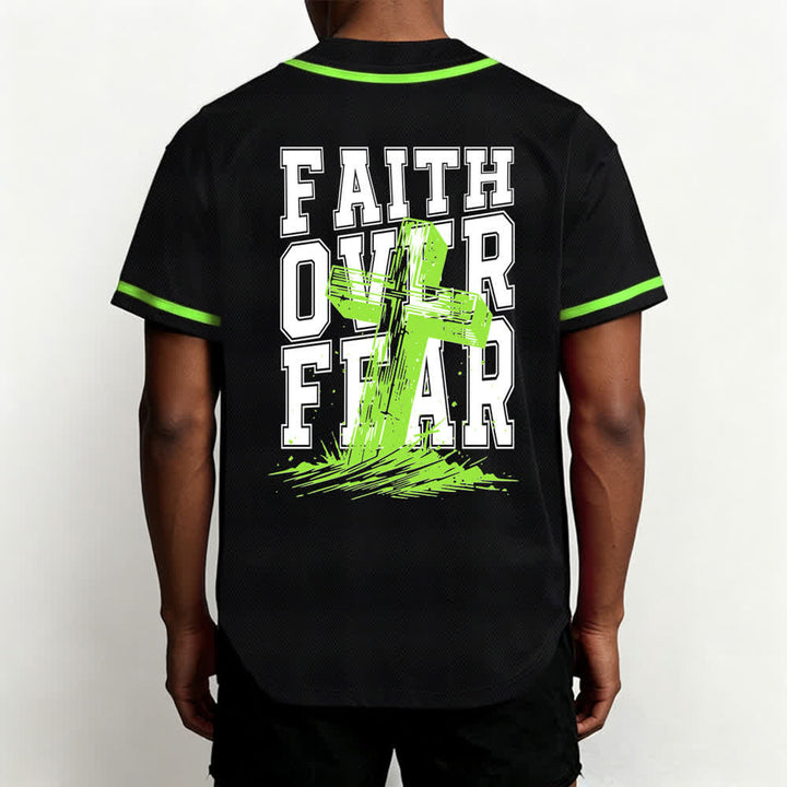 Christianartworkshop Baseballtrikot mit kontrastfarbenem Besatz: Glaube statt Angst - image 40