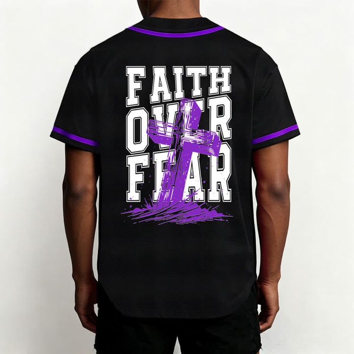 Christianartworkshop Baseballtrikot mit kontrastfarbenem Besatz: Glaube statt Angst - image 54