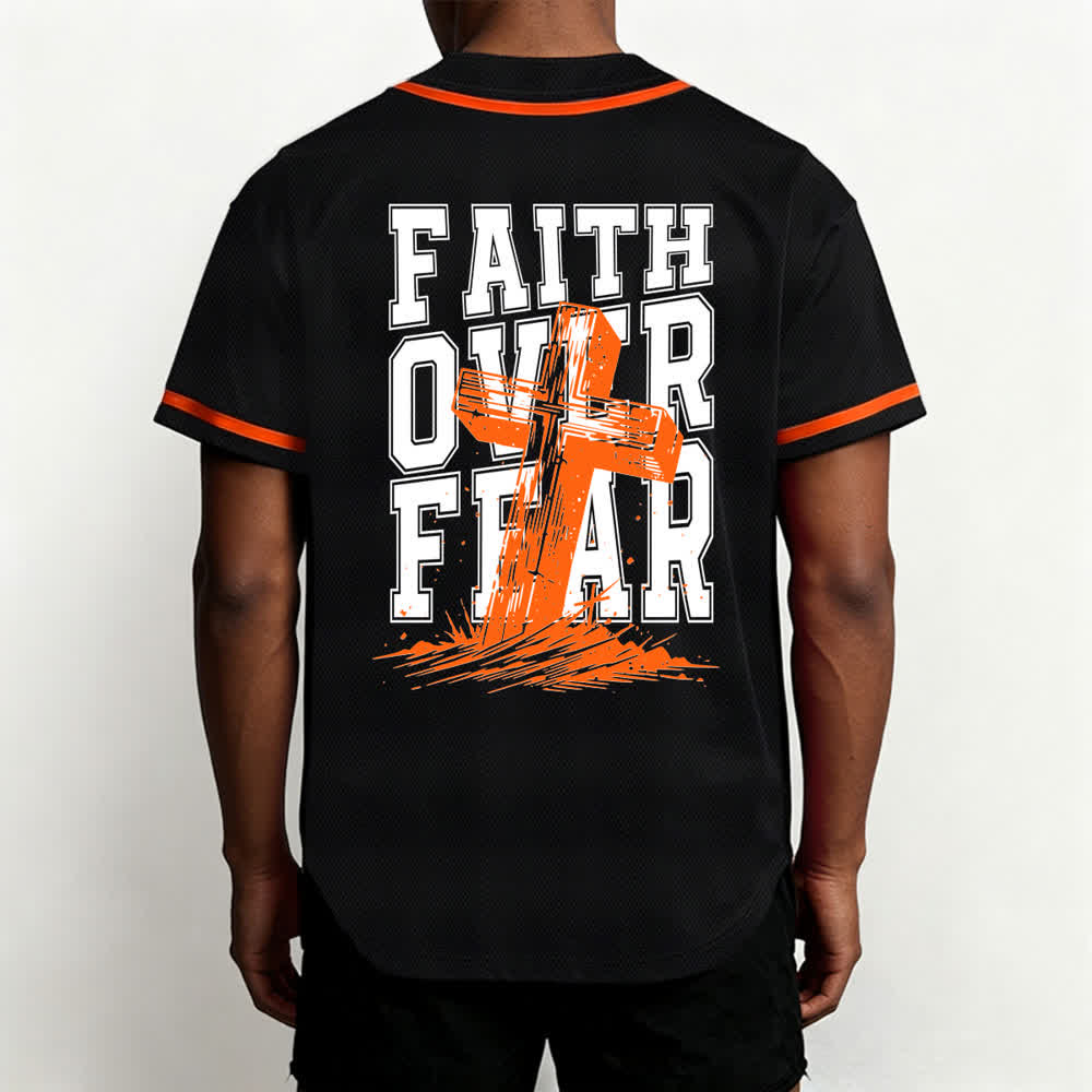 Christianartworkshop Baseballtrikot mit kontrastfarbenem Besatz: Glaube statt Angst - image 47