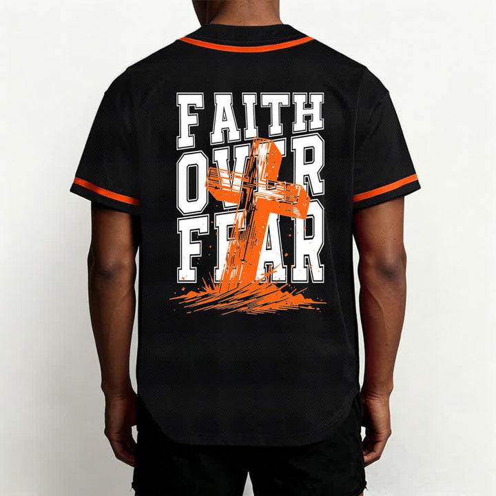 Christianartworkshop Baseballtrikot mit kontrastfarbenem Besatz: Glaube statt Angst - image 47
