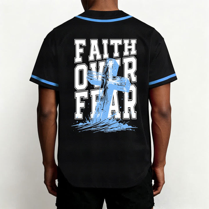 Christianartworkshop Baseballtrikot mit kontrastfarbenem Besatz: Glaube statt Angst - image 19