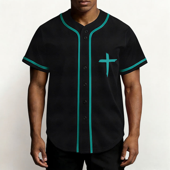 Christianartworkshop Baseballtrikot mit kontrastfarbenem Besatz: Glaube statt Angst - image 34