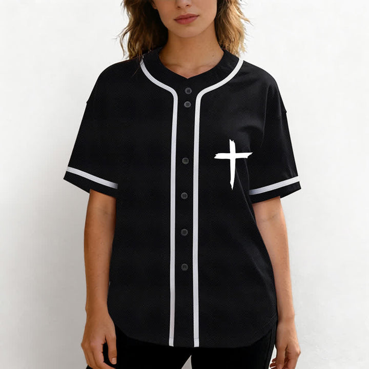 Christianartworkshop Baseballtrikot mit kontrastfarbenem Besatz: Glaube statt Angst - image 4