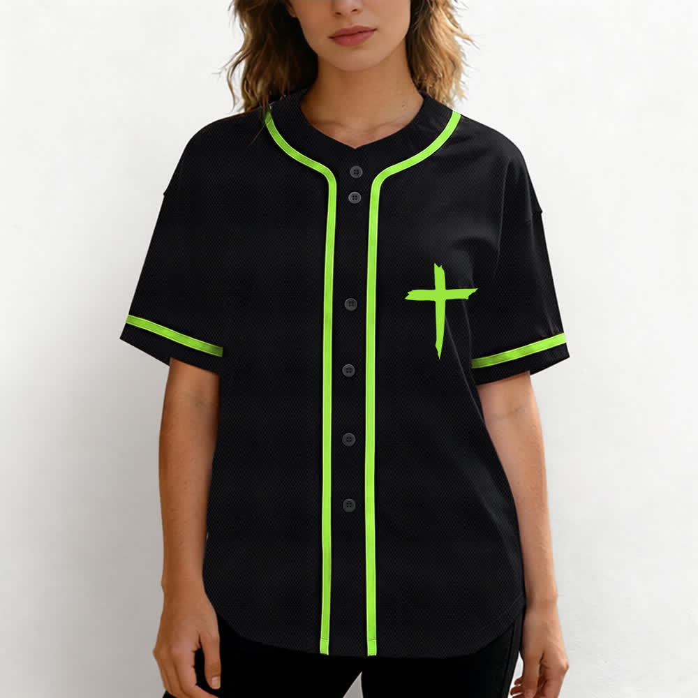Christianartworkshop Baseballtrikot mit kontrastfarbenem Besatz: Glaube statt Angst - image 39
