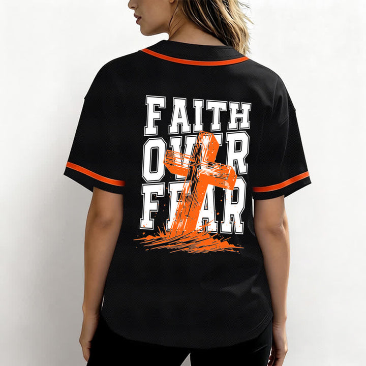 Christianartworkshop Baseballtrikot mit kontrastfarbenem Besatz: Glaube statt Angst - image 45