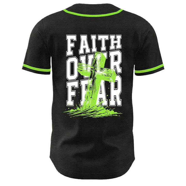 Christianartworkshop Baseballtrikot mit kontrastfarbenem Besatz: Glaube statt Angst - image 36