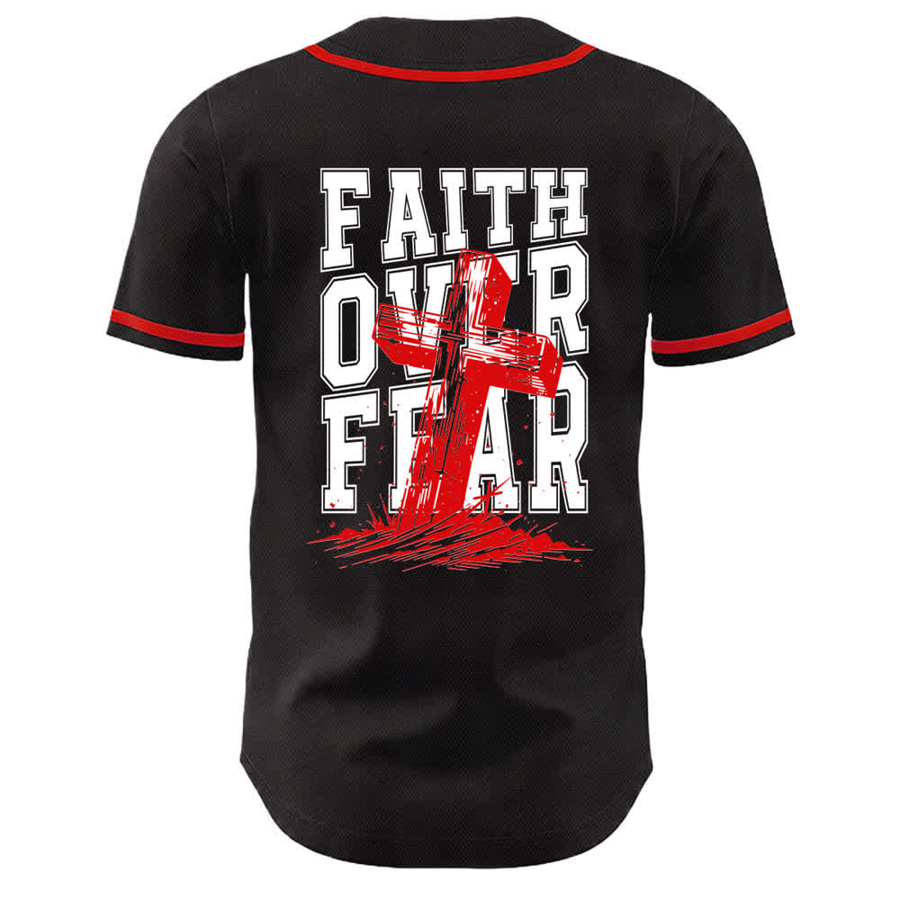 Christianartworkshop Baseballtrikot mit kontrastfarbenem Besatz: Glaube statt Angst - image 22