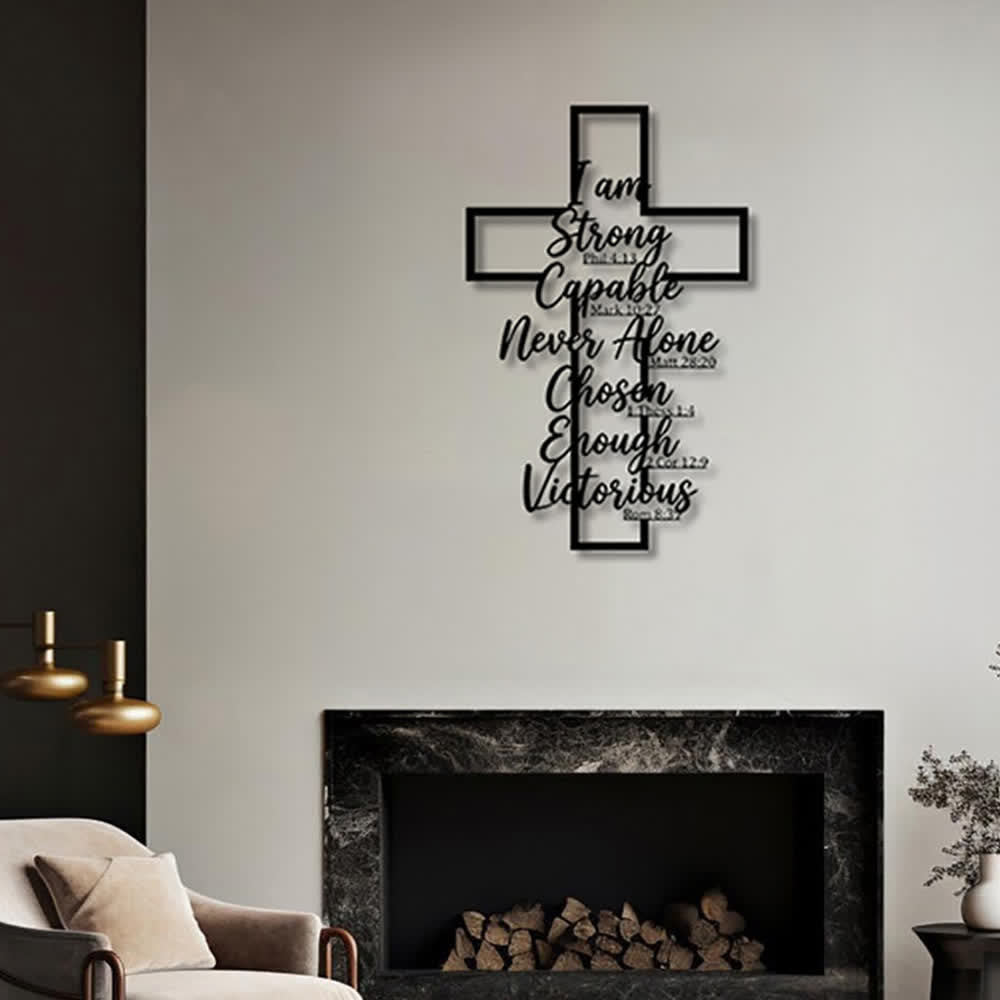 Christianartworkshop Hohlrahmen-Kreuz mit biblischer Botschaft – Wanddekoration aus Metall: Zeitloses Symbol der heiligen, erlösenden Gnade - image 5