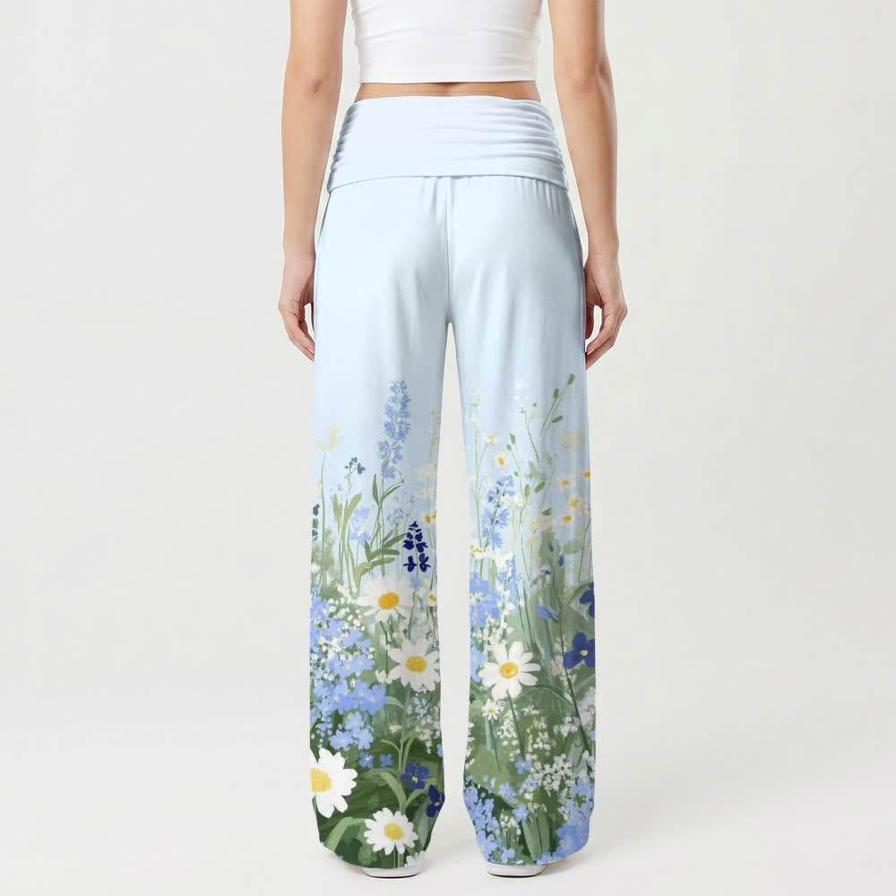 Christianartworkshop Blue Meadow Embrace Damen-Hose mit weitem Bein - image 2
