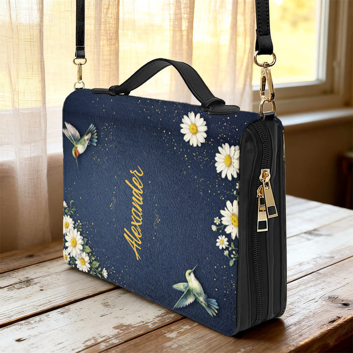 Christianartworkshop Vertrauen und Geduld Römer 8,24 Gänseblümchen & Kolibri Bibelcover - image 6