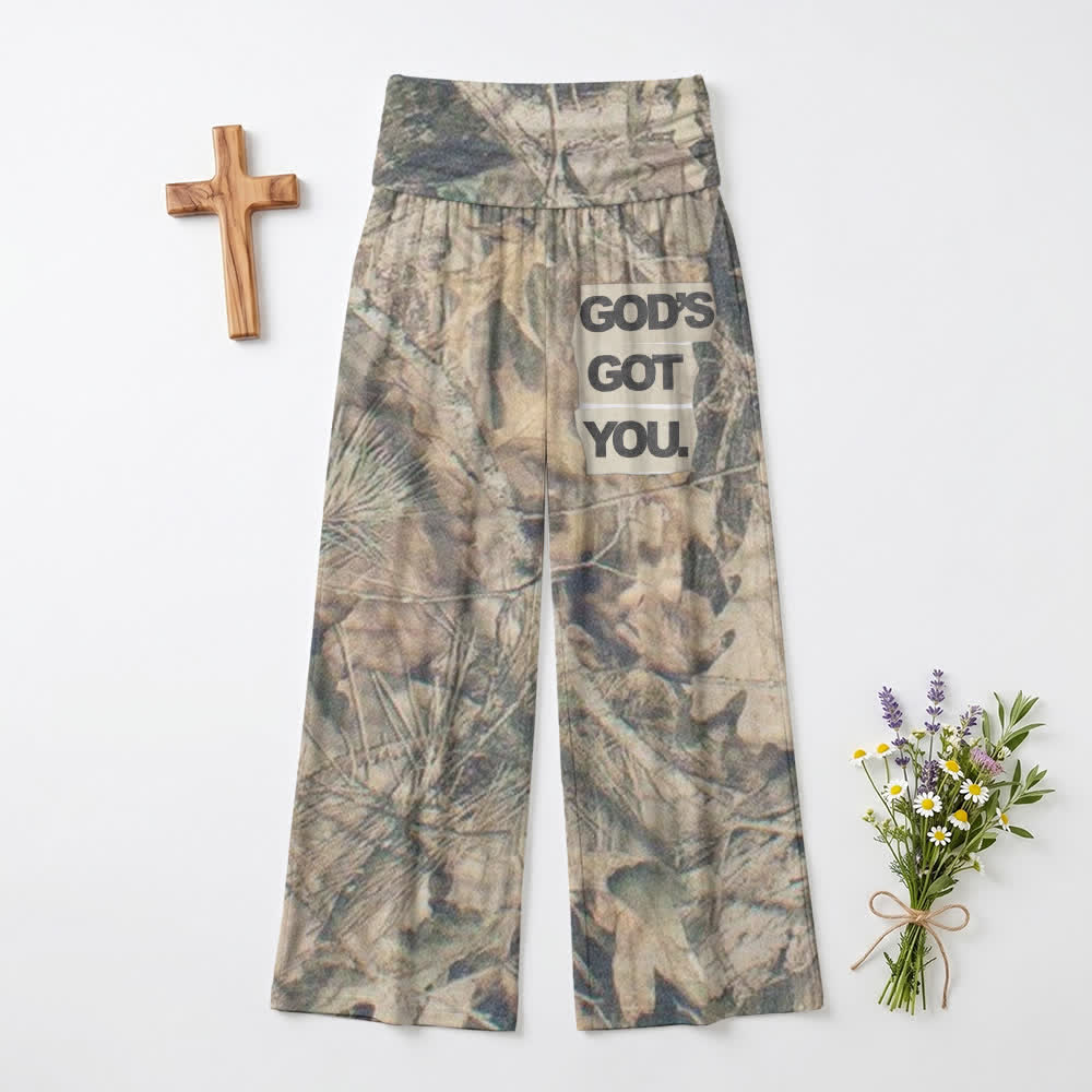 Christianartworkshop God’s Got You Camo High Waist Damen-Hose mit weitem Bein - US22, UK/AU26, EU54 - image 0
