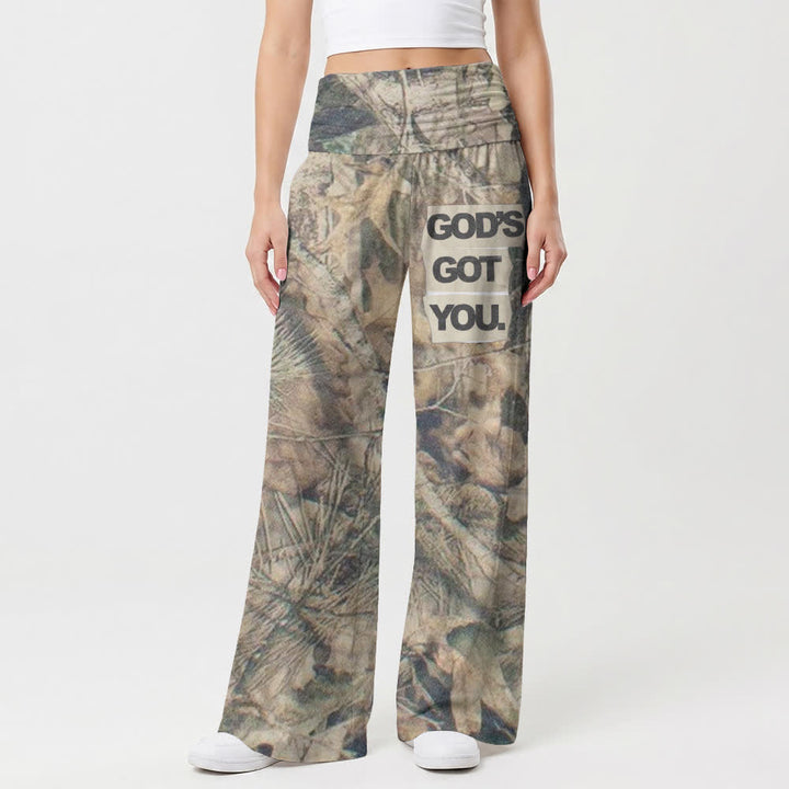 Christianartworkshop God’s Got You Camo High Waist Damen-Hose mit weitem Bein - image 1