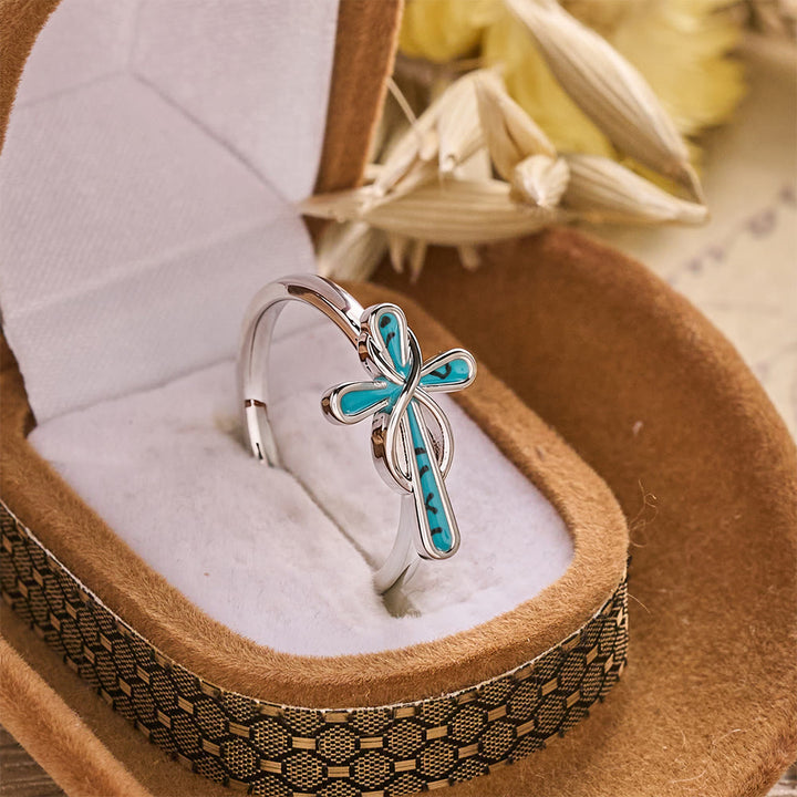 Christianartworkshop Zarter Unendlichkeitsring mit verschlungenem Kreuz: Symbol des unzerbrechlichen göttlichen Schutzes - image 1